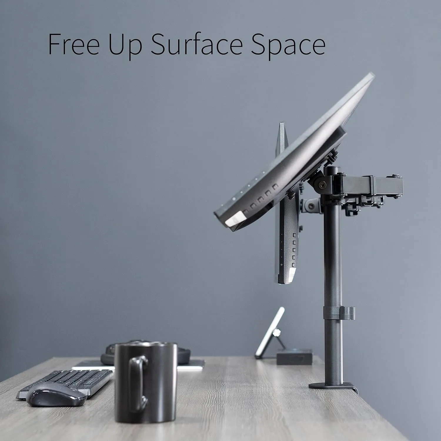 VIVO Dual Monitor Desk Mount, Heavy Duty Fully Adjustable Steel Stand, Holds 2 Computer Screens up to 30 inches and Max 22lbs Each, Black, STAND-V002