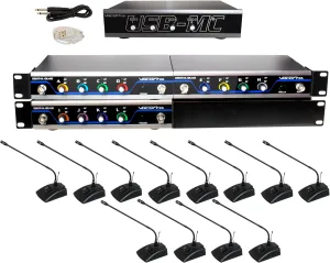 VocoPro USBCONFERENCE12 12-Channel Wireless Microphone and Transmitters/USB Interface Package