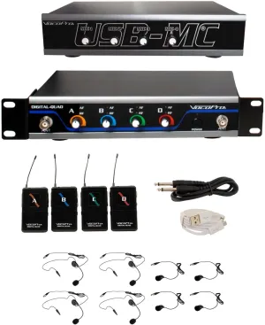 VocoPro Wireless Headset, 4 ch. WL Microphone/USB Interface pkage Play 4