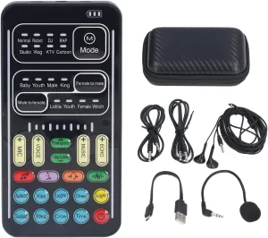 Voice Changer, I9 Live Sound Card Voice Changer Portable Mini Gaming Voice Plug and Play for Game Anchor Recording Mobile Phone Computer (Ejoyousngbuw0745m-11)