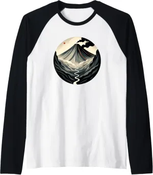 Volcano Hiking Volcano Trekking Raglan Baseball Tee