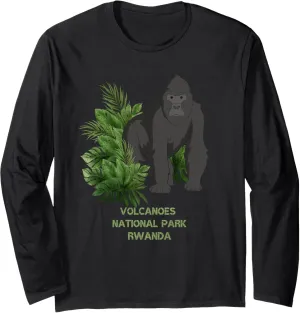 Volcanoes National Park Gorilla Trekking Rwanda Long Sleeve T-Shirt