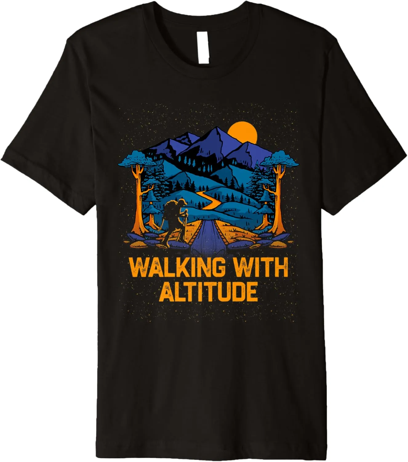 Walking with Altitude Camping Mountain Camper Summit Hiking Premium T-Shirt