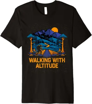 Walking with Altitude Camping Mountain Camper Summit Hiking Premium T-Shirt