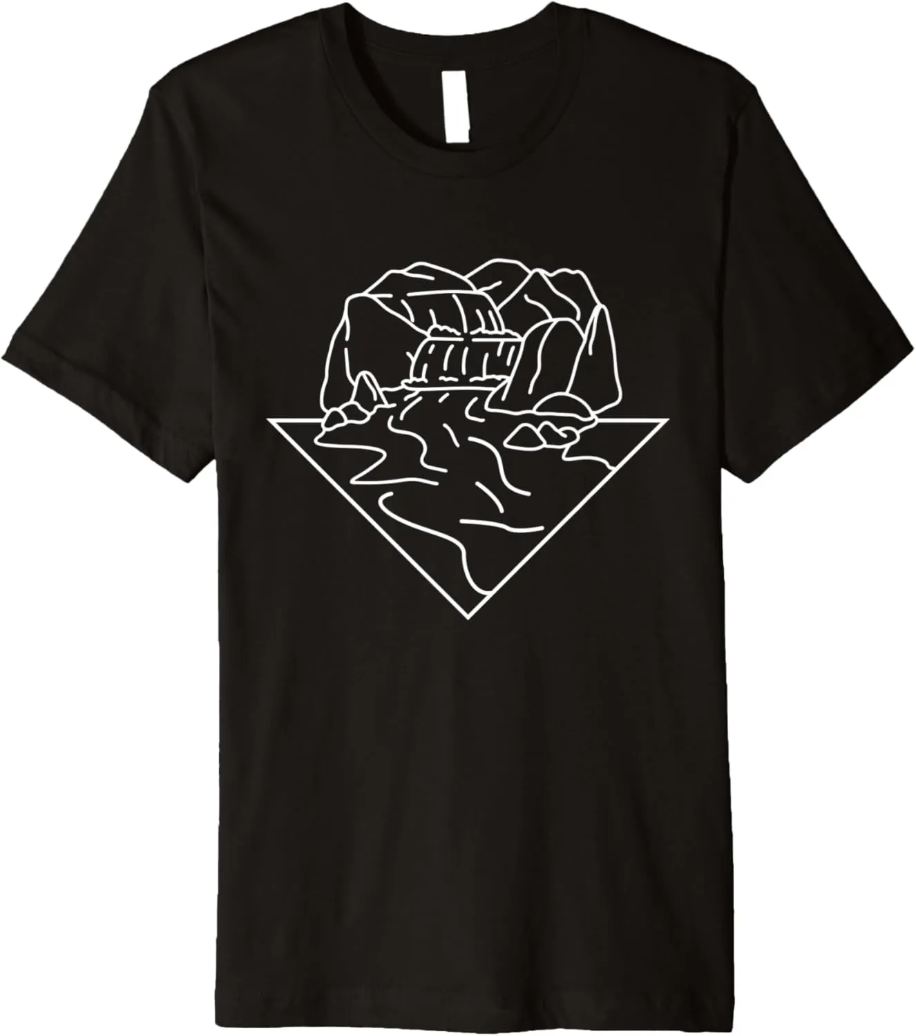 Waterfall Mountains Water Hiking Hike Hiker Trekking Nature Premium T-Shirt