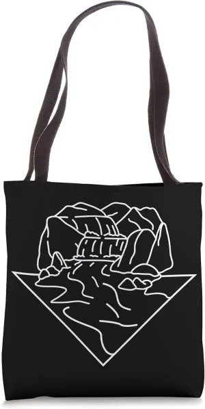 Waterfall Mountains Water Hiking Hike Hiker Trekking Nature Tote Bag