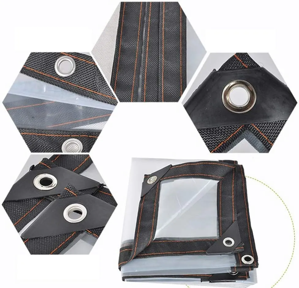 Waterproof Cover Tarp Tarpaulin Sheet,Sunshade Net, Shade Cloth, Heavy Duty Waterproof with Metal Grommets, Transparent Awning Insulation Plastic Film,120G/M²,a,2 * 2M