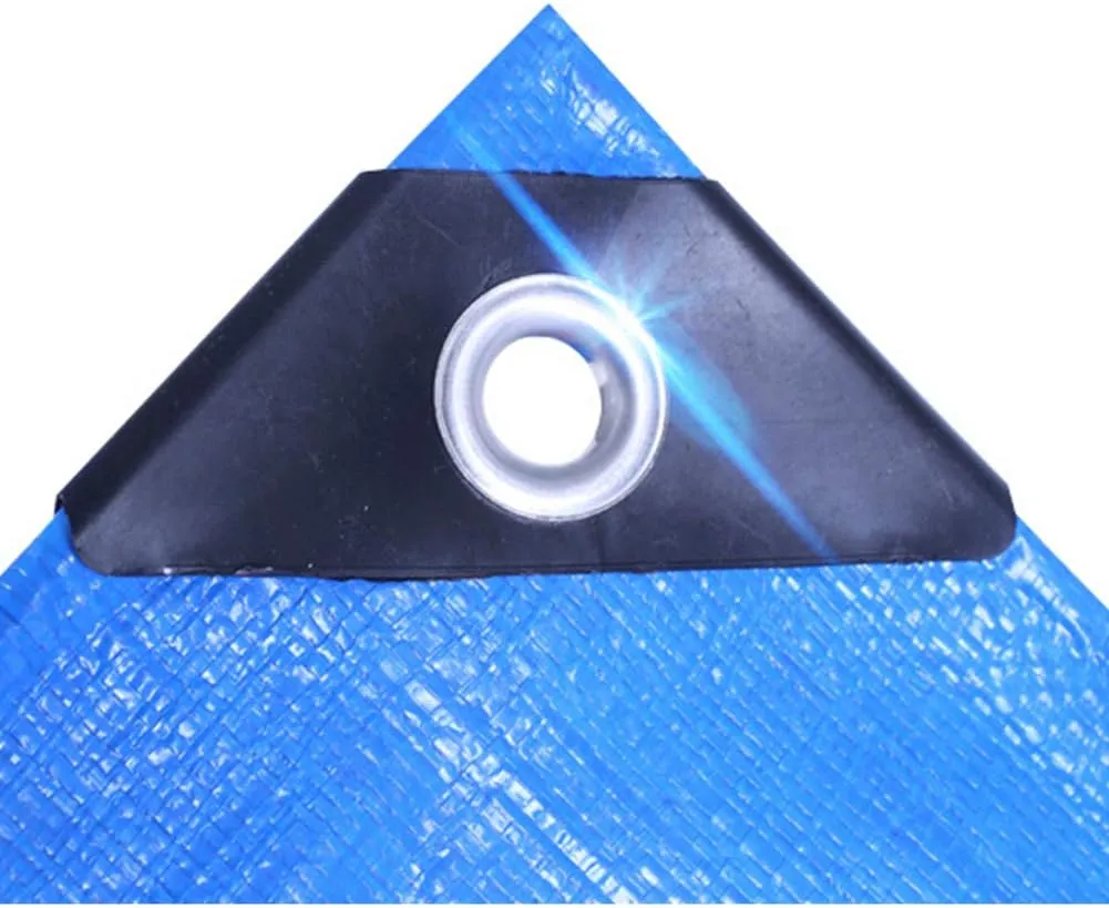 Waterproof Lightweight Tarpaulin Cover Ground Sheet Cover Heavy Duty Tarp Camping Sheet with Eyelets, for Canopy Tent Garden Pool Truck,Blue,1x2m (Blue 10x10m)