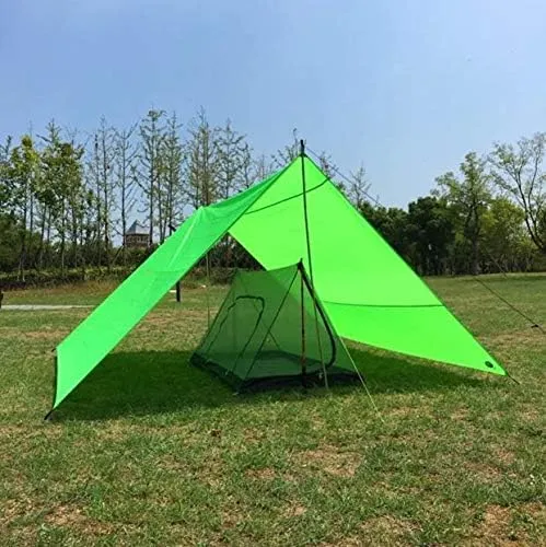 Waterproof Portable Camping Beach Yard Awning Canopy Rain Fly Tarp W/Mesh Tent