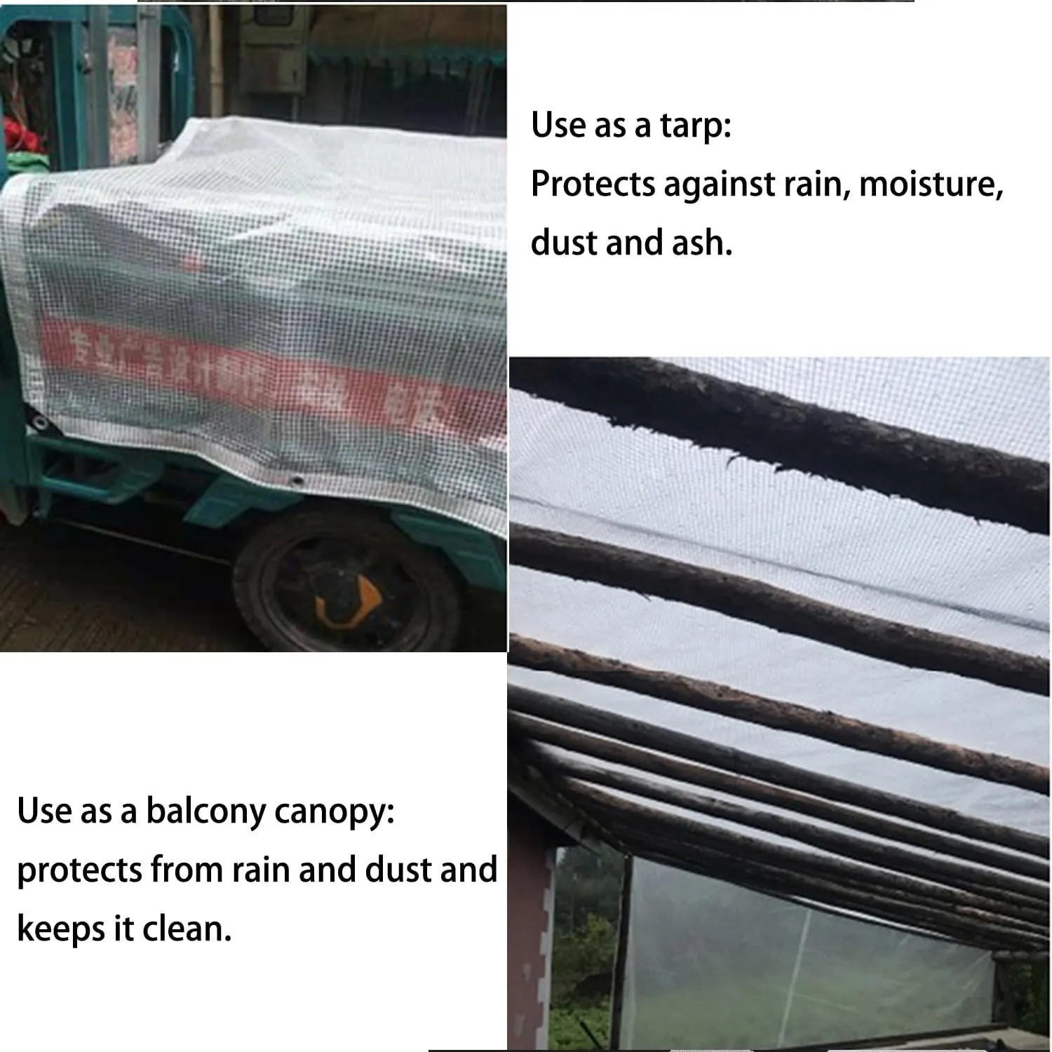 Waterproof Tarp Tarp for Under Tent Large Tarp for Under Tent Multi Purpose Protective Cover Durable Waterproof Weather Proof Rip and Tear Resistant 2.46ft x 6.56ft White
