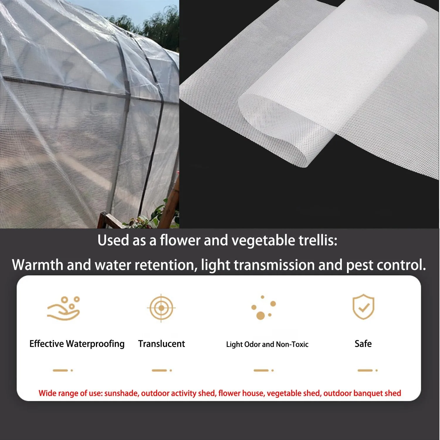 Waterproof Tarp Tarp for Under Tent Large Tarp for Under Tent Multi Purpose Protective Cover Durable Waterproof Weather Proof Rip and Tear Resistant 2.46ft x 6.56ft White