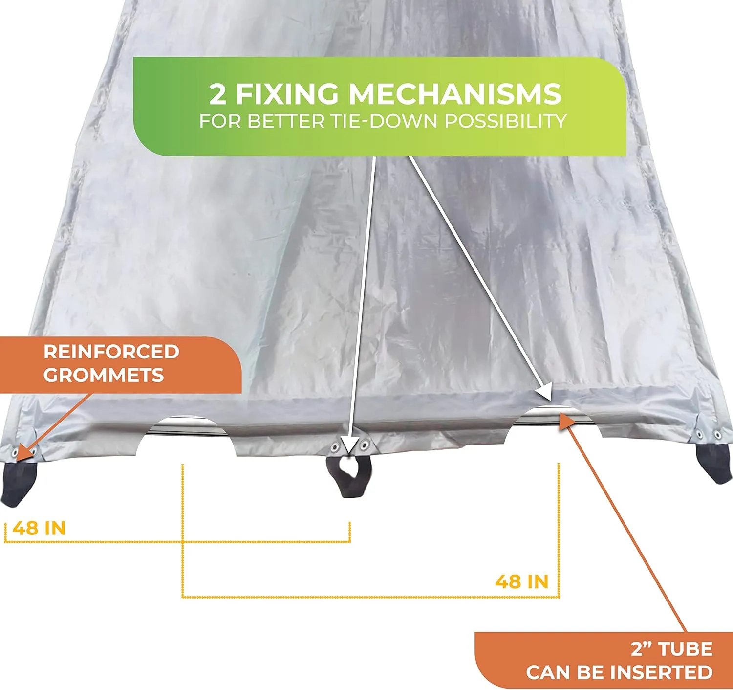 Waterproof Tarps 28x48 ft - 150 GSM, Heavy Duty Tarp, UV & Frost-Resistant Tarpaulin, Silver, Tearproof, Weatherproof Cover for Hay Stacks, Barns, Farm, Ranches, Silage, Equipment, Agriculture