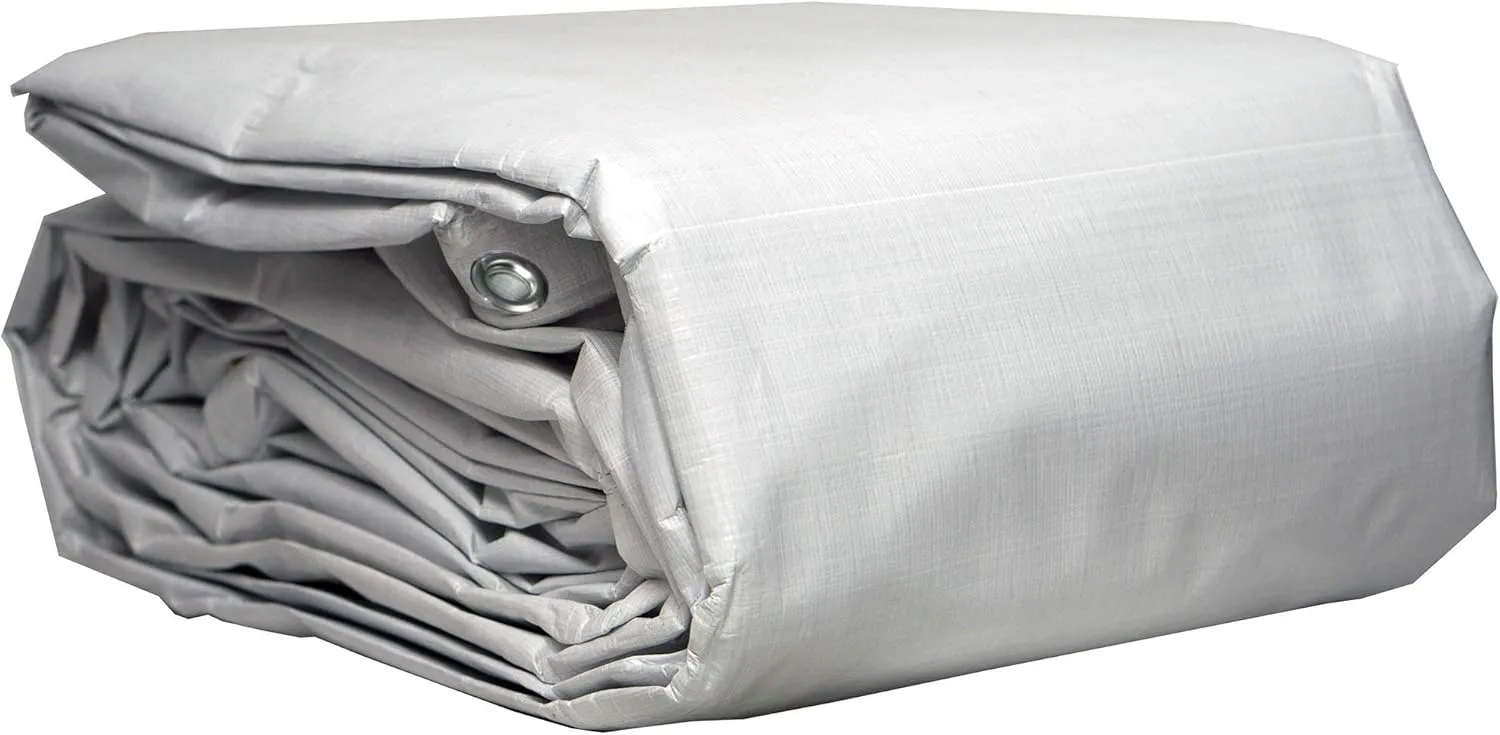 Watershed Innovations HydraTarp 20ft X 30ft Heavy Duty Waterproof Tarp - 14mil Thick - White/Brown Reversible Tarp
