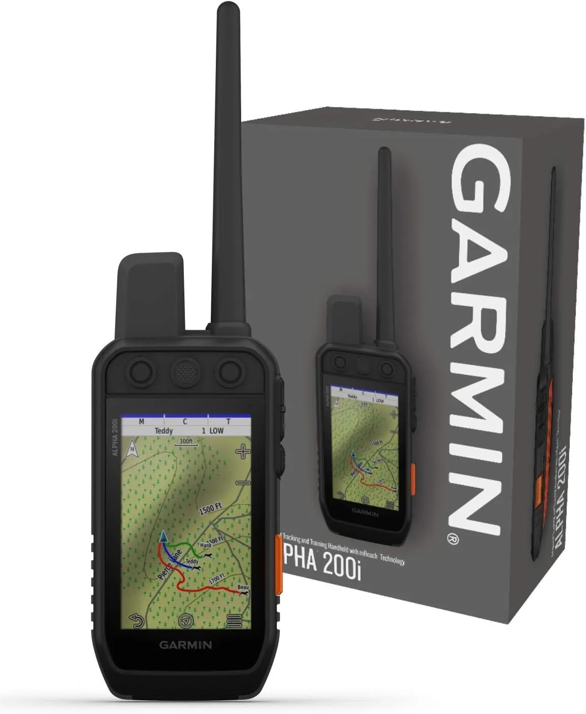 Wearable4U Garmin Alpha 200i Dog Tracking Handheld, Utilizes inReach Technology, Sunlight-readable 3.5" Touchscreen Power Pack Bundle