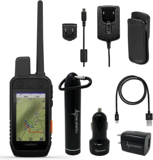 Wearable4U Garmin Alpha 200i Dog Tracking Handheld, Utilizes inReach Technology, Sunlight-readable 3.5" Touchscreen Power Pack Bundle