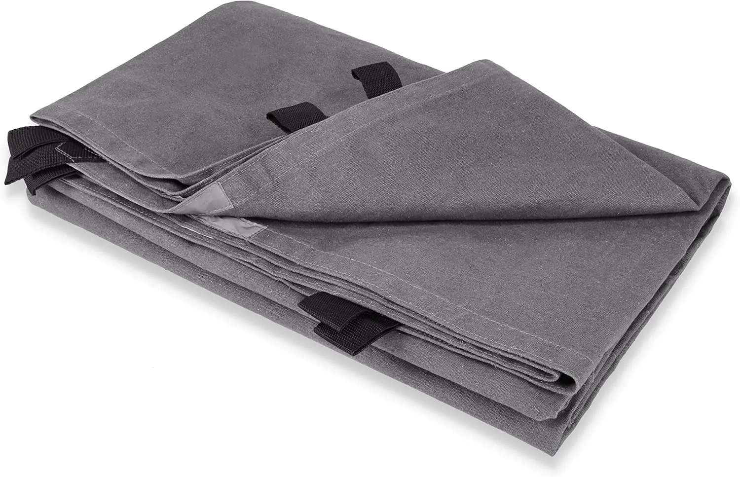 WHITEDUCK 10'x12' Canvas Tarp 18 oz/37 Mil Heavy Duty Waterproof UV Resistant, Rustproof Grommets, Industrial & Commercial Use Cloth Tarp (Finished Size: 9'6"x11'6", Grey)