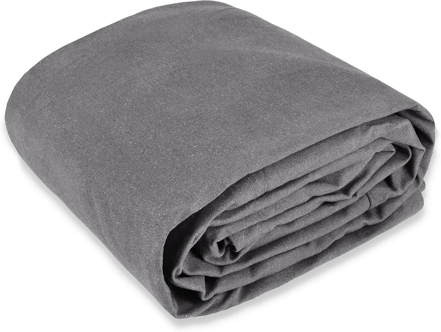 WHITEDUCK 10'x12' Canvas Tarp 18 oz/37 Mil Heavy Duty Waterproof UV Resistant, Rustproof Grommets, Industrial & Commercial Use Cloth Tarp (Finished Size: 9'6"x11'6", Grey)