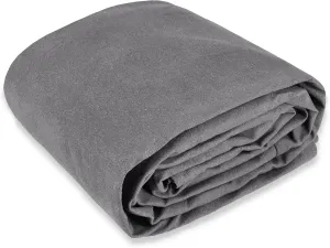 WHITEDUCK 10'x12' Canvas Tarp 18 oz/37 Mil Heavy Duty Waterproof UV Resistant, Rustproof Grommets, Industrial & Commercial Use Cloth Tarp (Finished Size: 9'6"x11'6", Grey)