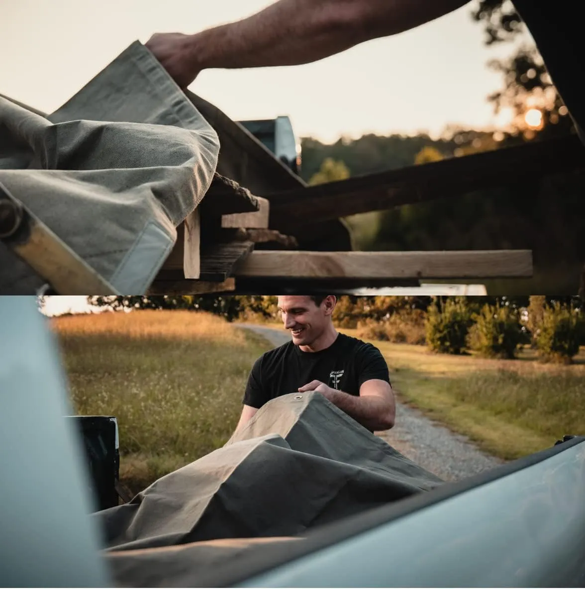 WHITEDUCK Canvas Tarp Heavy Duty Waterproof 18 oz. Mold & UV Resistant, Rustproof Grommets, Industrial & Commercial Cloth Tarp (Cut Size: 7'x9', Finished Size: 6'6" x 8'6", Olive)