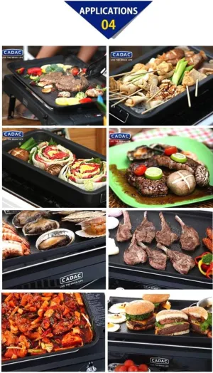 WideGrill6700F(Grill Package Indoor&Outdoor Grills Black(Set of Jumbo Pan   Fire Pan   Multi Tray   Pots   Inside Nets   Bag)