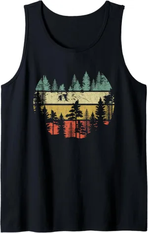 Wildlife Trees Outdoors Nature Retro Forest Tank Top