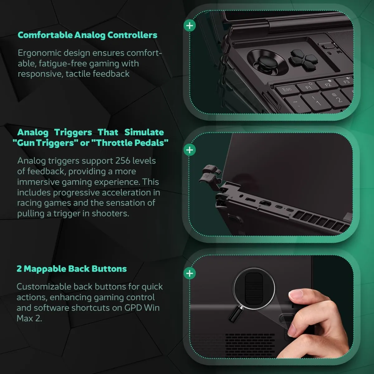 Win MAX 2 2025 Handheld Gaming PC with AMD Ryzen AI 9 HX 370, Radeon 890M GPU, 32GB RAM, 2TB SSD with 4G Module, OcuLink, 10.1" IPS Display, Gaming Controls, Keyboard and touchpad