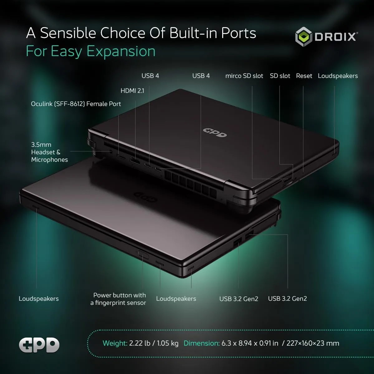 Win MAX 2 2025 Handheld Gaming PC with AMD Ryzen AI 9 HX 370, Radeon 890M GPU, 32GB RAM, 2TB SSD with 4G Module, OcuLink, 10.1" IPS Display, Gaming Controls, Keyboard and touchpad