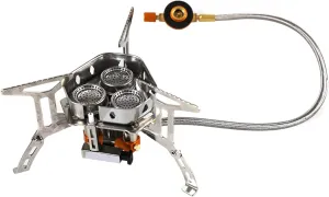 Wind-Proof Camping Stove Portable Backpacking Stove with Piezo Ignitions Outdoor Folding Strong Stove Cooker