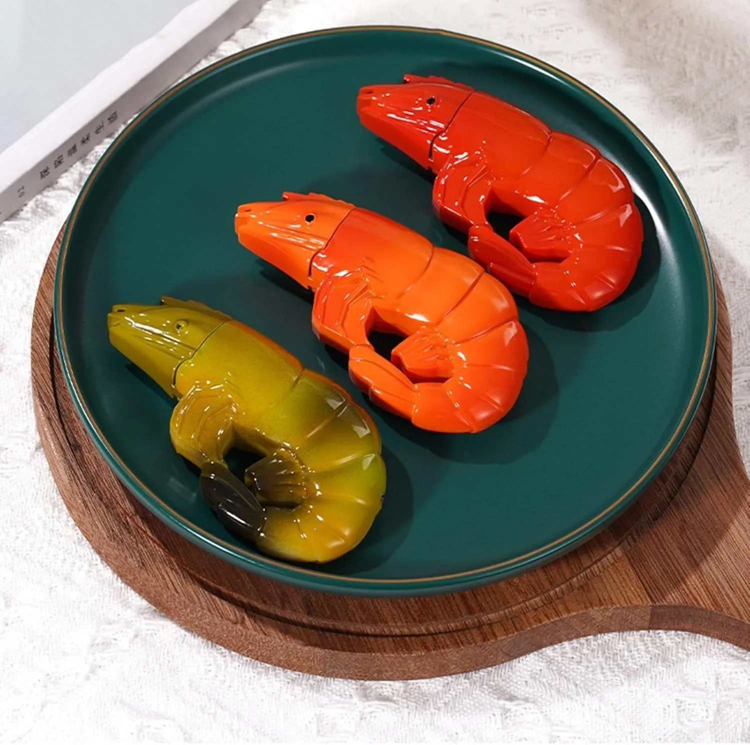 Windproof Butane Torch Lighter, Unique Creative Prawn Design Ornament Lighter, Adjustable Flame, Refillable Butane Gas, Suitable for Candles, Cigars, Outdoor Gifts(2pc-c)