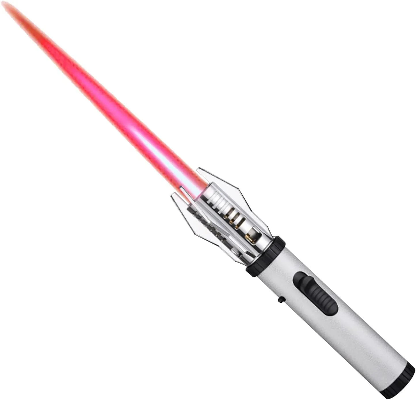 Windproof Torch Lighter, Reinflatable Butane Lighter, Red Flame, Cool Lighter, Outdoor, Camping, Men's Gifts(Silver)