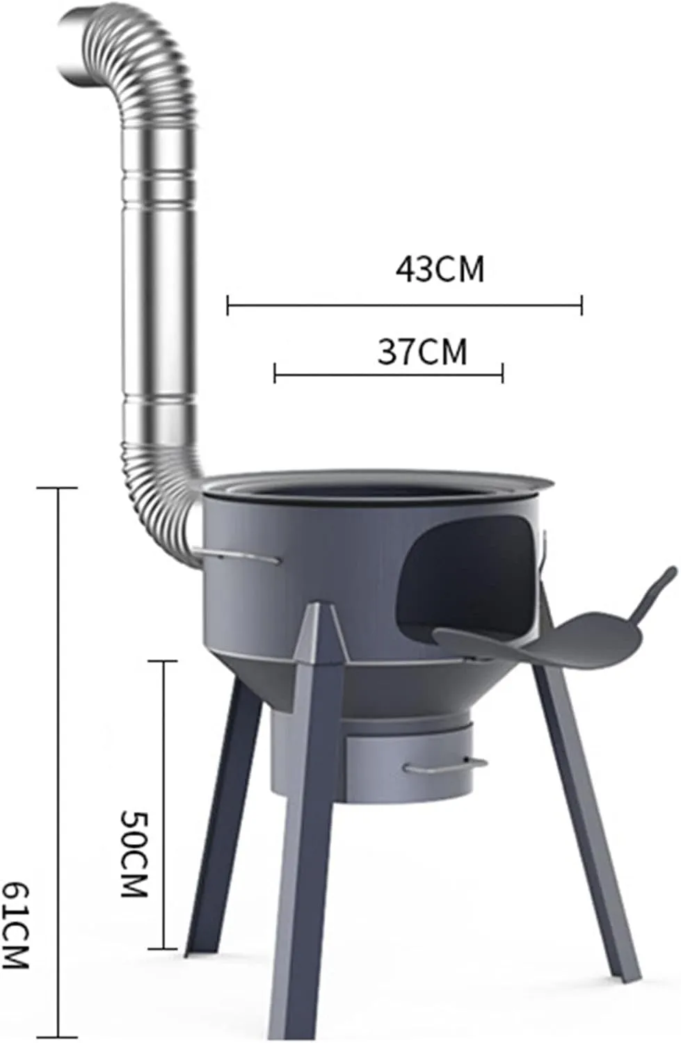 Wood Burning Stove Set with Pot Stand Steel and Compact Stove Camping Stove Portable for Backpacking, Camping, and Home 9 Piece Set