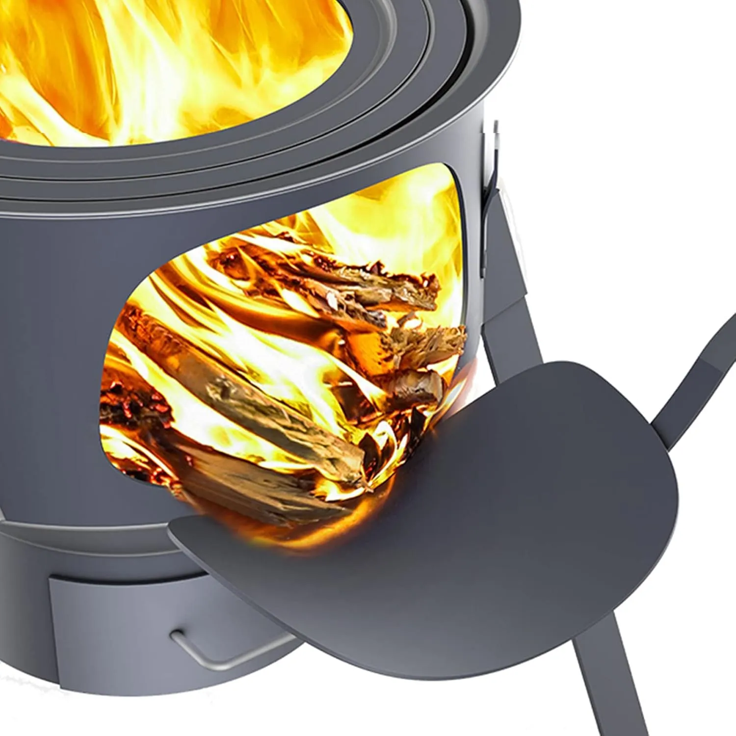 Wood Burning Stove Set with Pot Stand Steel and Compact Stove Camping Stove Portable for Backpacking, Camping, and Home 9 Piece Set