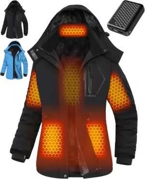 Wulcea Graphene Heated Jacket For Women 12V 18400mAh Fast Charge With Large Capacity