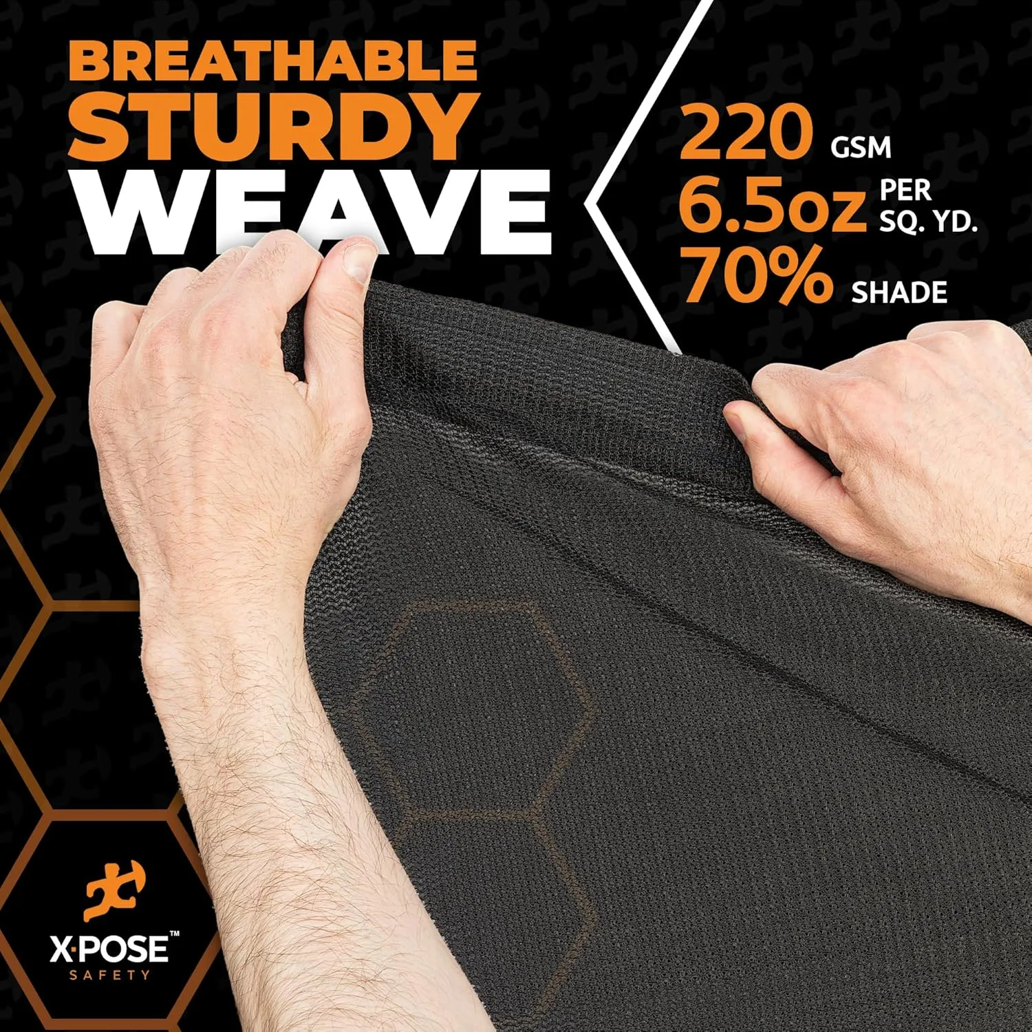 Xpose Safety Heavy Duty Mesh Tarp – 10’ x 12’ Multipurpose Black Protective Cover with Air Flow - Use for Tie Downs, Shade, Fences, Canopies, Dump Trucks – Tear Resistant