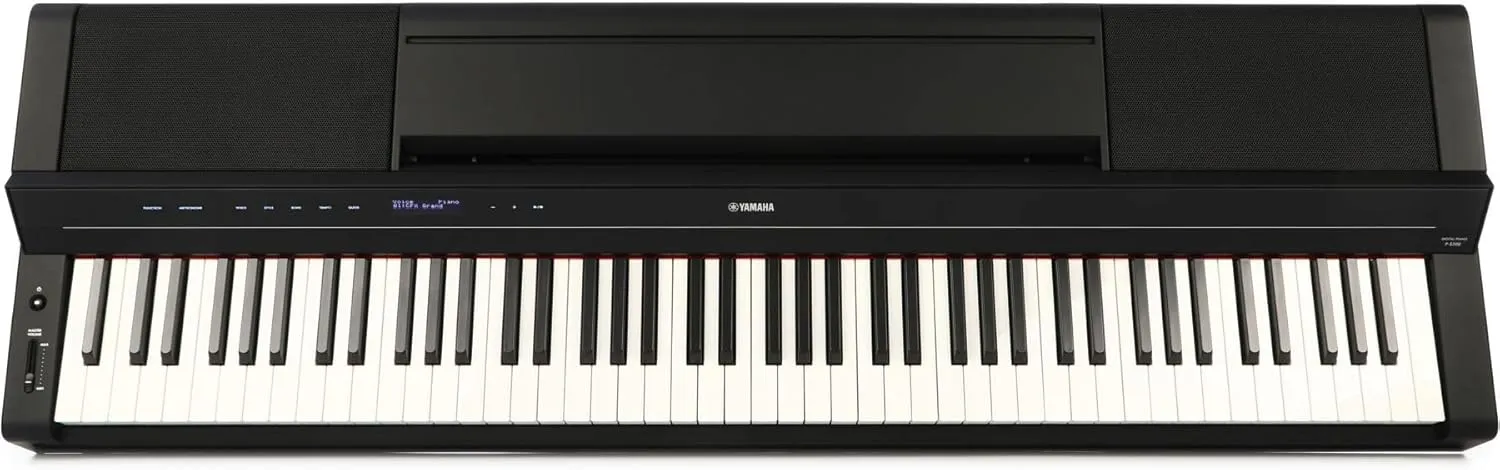 Yamaha PS500 88-key Smart Digital Piano w/Stream Lights Technology, PA500C Power Adapter and FC4A Sustain Pedal, Black