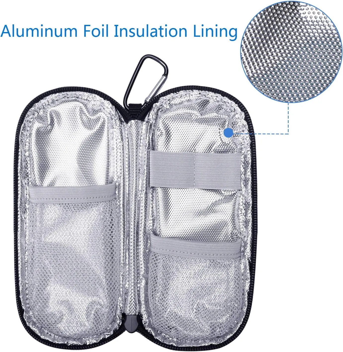 Yarwo Insulin Cooler Travel Case with 2 x TSA Approved Ice Packs, Diabetic Supplies Organizer Insulated Cooling Bag for Insulin Pens, Syringes and Diabetes Testing Kit, Lightweight for Trip, Gray