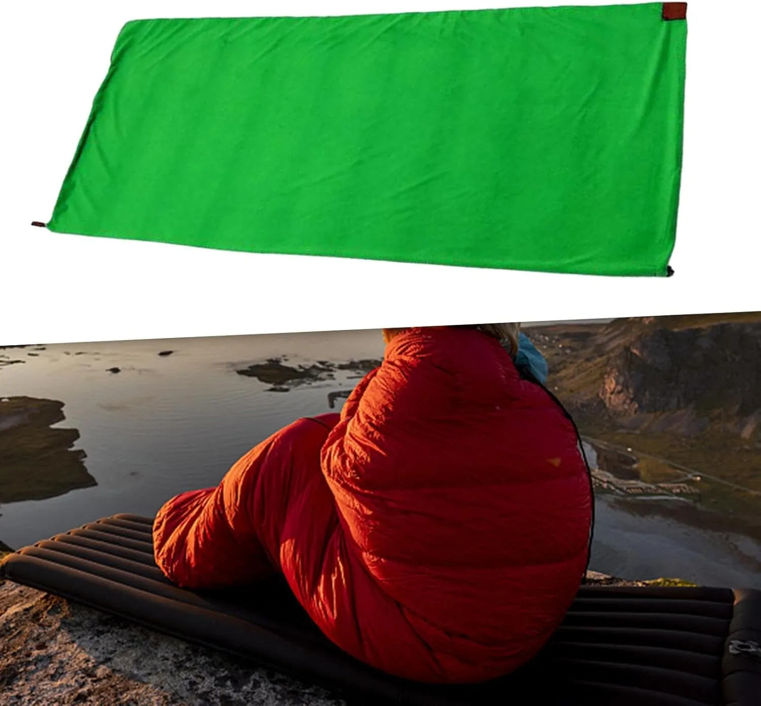 YIJU Fleece Sleeping Bag Liner with Zipper for Outdoor Adventures and Travel