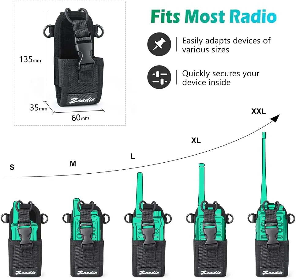 Zeadio Versatile Pouch Case Holder for GPS Phone Two Way Radio (ZNC-D, Pack of 6)
