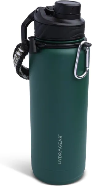Zenith Chugger Stainless Steel Bottle with Carabiner, Compass, Signal Whistle, and Fire Starter - 40 Oz - Rosemary Powder Coat