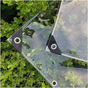 ZHANGQINGXIU Heavy Duty Waterproof Tarpaulin Transparent PVC Plastic Sheet with Grommets Sunscreen Tarp Cover for Camping Greenhouse Potted, 36 Sizes (Color : Clear, Size : 0.6x2m)
