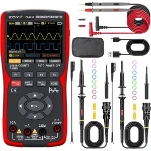 ZT-703S 50MHz 3-in-1 Digital Multimeter & Oscilloscope, High-Precision Voltage Meter, TFT Color Screen, 3400mAh Battery
