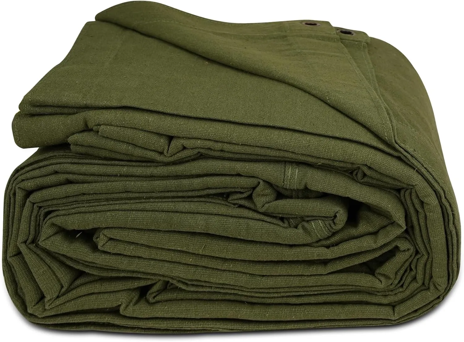Zuperia Heavy Duty Canvas Tarp (8' x 10' ft - Pack of 1) with Rustproof Grommets, UV Resistant & Tear Resistant Multipurpose Tarpaulin Cover for Outdoor, Industrial & Commercial Use (Olive Green)